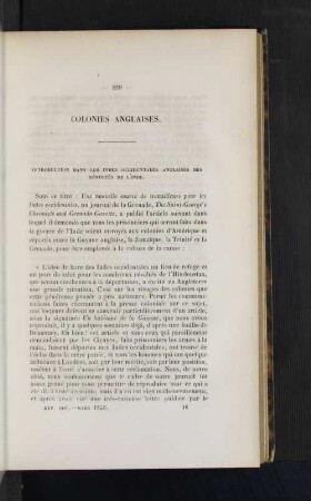 Colonies anglaises.