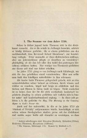 Textgeschichte von Thomson's Seasons