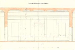 Gärtner, Friedrich von; Athen (Griechenland); Königliche Residenz (Athener Schloss) - Tronsaal (Längsschnitt)