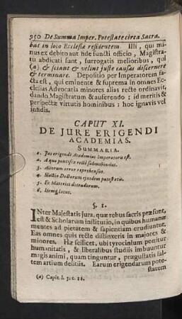 Caput XI. De jure erigendi academias.