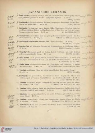 Japanische Keramik (Nr. 1-22)