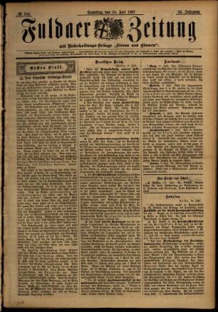 Erste Ausgabe vom Samstag, den 10. Juli 1897.