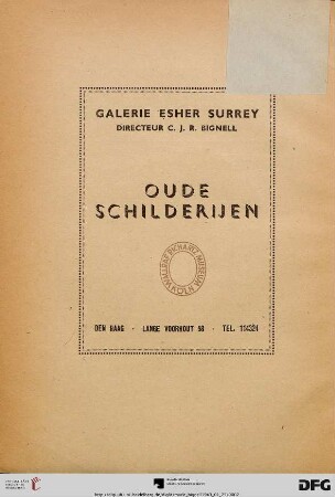 Catalogus van kostbare oude schilderijen : 25 januari 1943