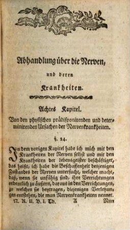 Abhandlung über die Nerven und deren Krankheiten, Des zweyten Bandes erster Theil