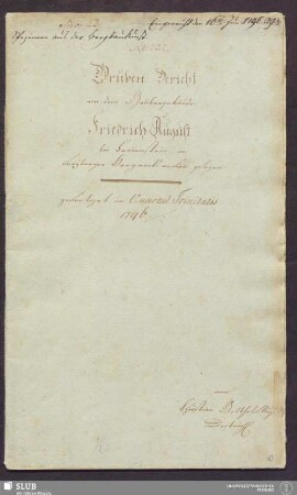Gruben Bericht von dem Grubengebäude Friedrich August bei Frauenstein in Freyberger Bergamtsrefier gelegen - 17.6207 4.