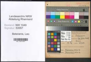 Entnazifizierung Leo Beterams , geb. 20.01.1901 (Verwaltungsangestellter)