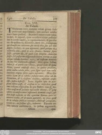 Cap. XVI. De Tabulis.