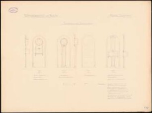 Wettersäule für den Schlossplatz, Berlin Monatskonkurrenz November 1886: Ansicht der Anordnung der Instrumente 1:10