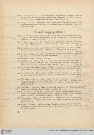 Einrichtungsgegenstände (Nr. 292-304)
