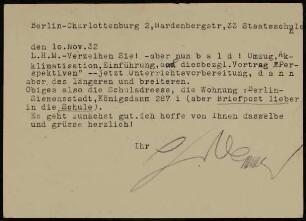 L.H.M. -Verzeihen Sie- aber nun b a l d !..