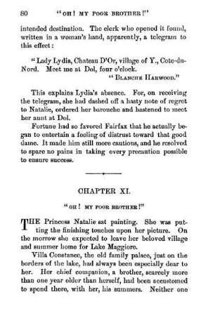 Chapter XI. "Oh! My Poor Brother!"