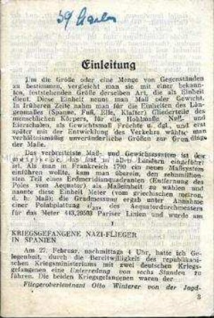 Kommunistische Tarnschrift über den Spanischen Bürgerkrieg mit Beiträgen von Ilja Ehrenburg und Michail Kolzow (ohne Einband))