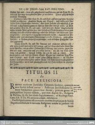 Titulus II. De Pace Religiosa