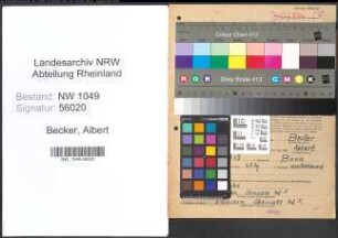 Entnazifizierung Albert Becker , geb. 08.01.1915 (Kaufmaennischer Angestellter)