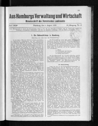 1. Die Gebrechlichen in Hamburg