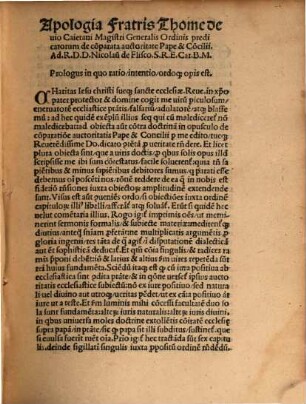 Apologia ... de comparata auctoritate Papae et Ecclesiae