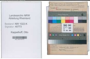 Entnazifizierung Otto Kappelhoff , geb. 08.12.1904 (Friseur)
