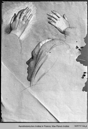 Studien für "Der hl. Pier d'Alcantara erscheint der hl. Therese"