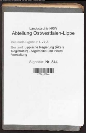 Anstellung des Assessors sp. Amtmanns Meyer zu Sternberg