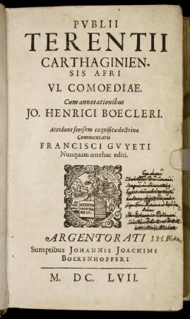 Publii Terentii Carthaginiensis Afri VI. Comoediae