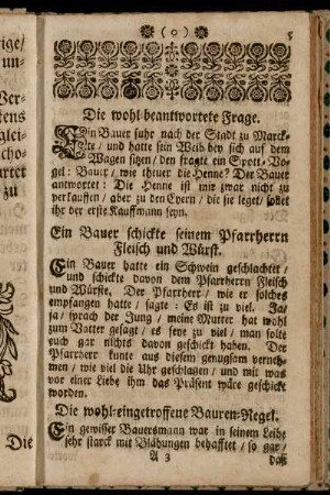 Die wohl-beantwortete Frage. - Die curöse Diebs-Bitte.