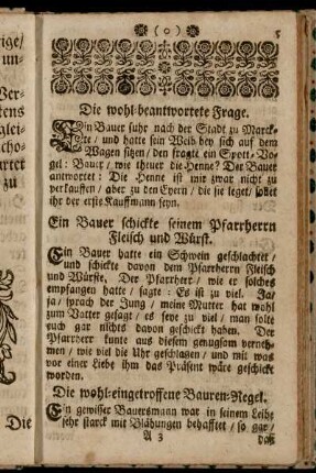 Die wohl-beantwortete Frage. - Die curöse Diebs-Bitte.