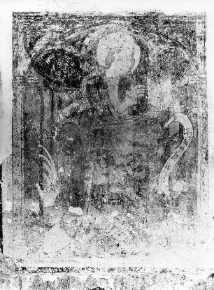 Heilige Cäcilia : Heilige Cäcilia. Fresko (1401/1500). Sankt Georgen ob Murau-Bodendorf, Filialkirche Sankt Cäcilia