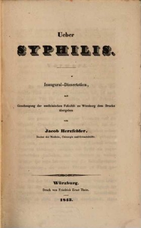 Ueber Syphilis