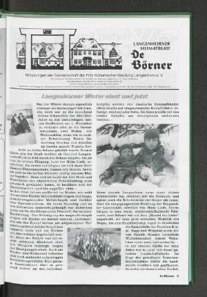 Langenhorner Winter einst und jetzt
