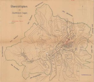 Übersichtsplan des Stadtkreises Siegen