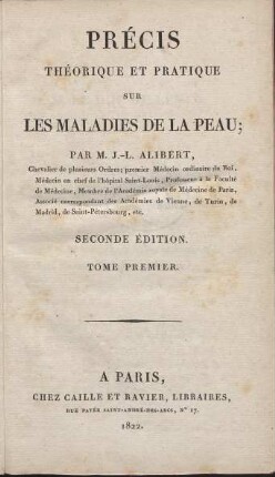 Précis théorique et pratique sur les maladies de la peau. Teil 1
