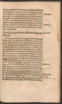 XLVI Quid principes facere debeant tempore haeresis.