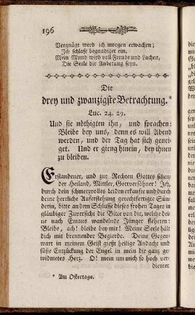 Die drey und zwanzigste Betrachtung