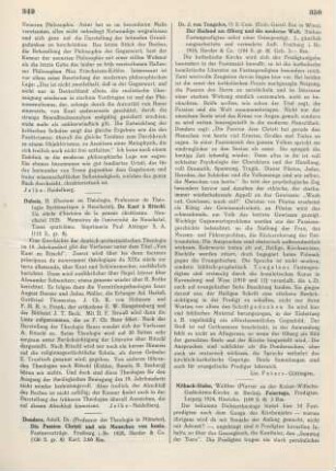 349 [Rezension] DuBois, Henri, De Kant à Ritschl