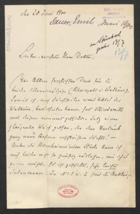 Brief an B. Schott's Söhne : 26.06.1900