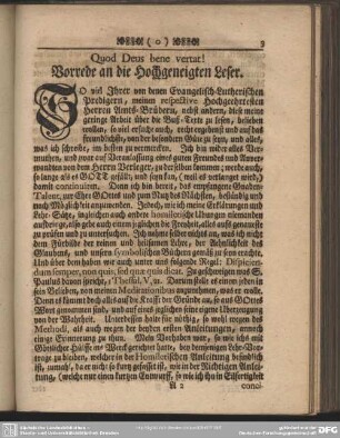 Quod Deus bene vertat! Vorrede an den Hochgeneigten Leser