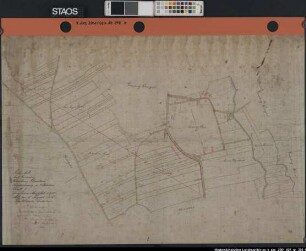 Karte von der Gemarkung Drantum Bl. 1 Ausf.-Art: farbige Handzeichnung auf Leinen Hersteller: Katasteramt Osnabrück II Format: 65,5 x 89 cm Maßstab: ca. 1 : 2000