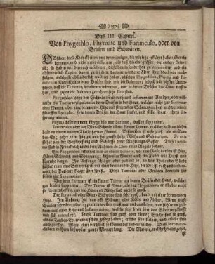 Das III. Capitel. Vom Von Phygethlo, Phymate und Furunculo, oder von Beulen und Schwären