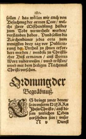 Ordnung der Begräbnuß.