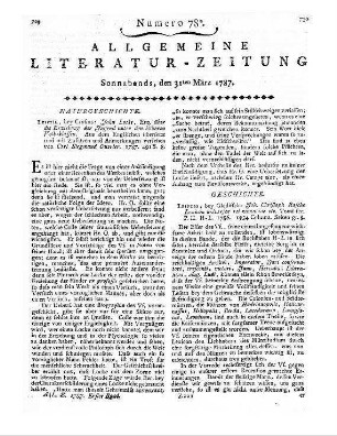 [Sammelrezension zweier englischsprachiger Rezensionszeitschriften] Rezensiert werden: 1. The monthly review. Dezember [1786]. London [1786] 2. The Critical review. Dezember [1786]. [London] [1786]