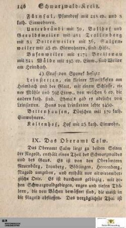 IX. Das Oberamt Calw