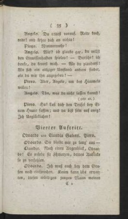 Vierter Auftritt. Odoardo und Claudia Galotti. Pirro.