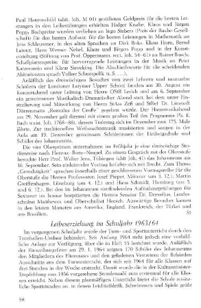 Leibeserziehung im Schuljahr 193/64