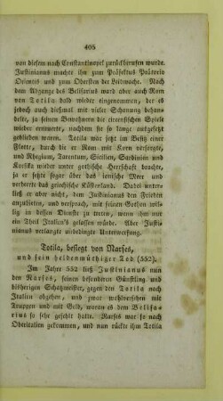 Totila, besiegt von Narses