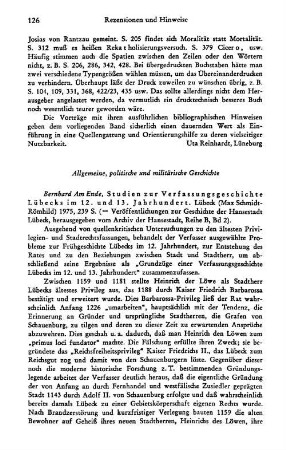 Rezensionen und Hinweise : Allgemeine, politische und militärische Geschichte