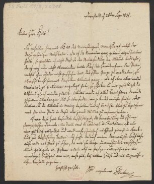 Brief an B. Schott's Söhne : 25.09.1837