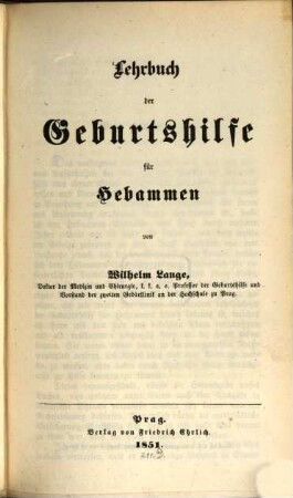 Lehrbuch der Geburtshilfe für Hebammen