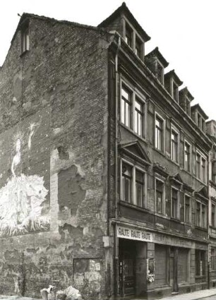 Dresden-Neustadt, Böhmische Straße 22. Wohnhaus mit Laden (1851/1900). Straßenansicht