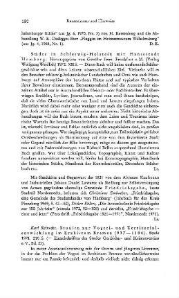 Städte in Schleswig-Holstein mit Hansestadt Hamburg, hrsg. von Günther Imm : Frankfurt a. M., Weidlich, 1972