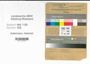Entnazifizierung Heinrich Aufermann , geb. 27.02.1913 (Polizist)